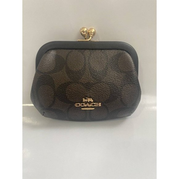 Coach NWT Nora Kisslock Card Case In Signature Canvas & Leather (C4309 ) - Picture 8 of 8